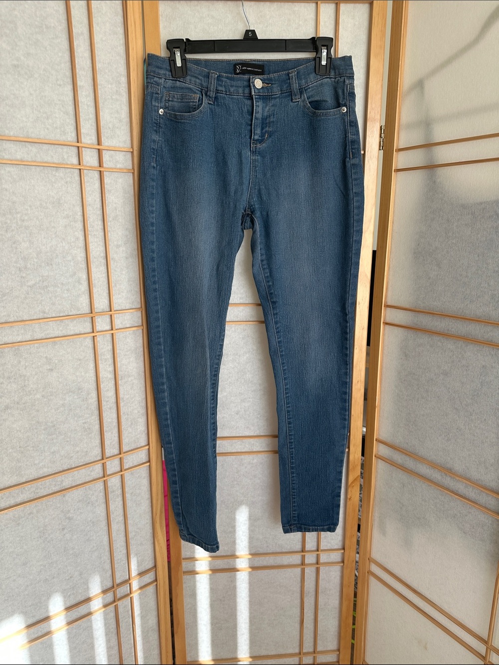 New York & Company Dark Blue Straight Leg Jeans